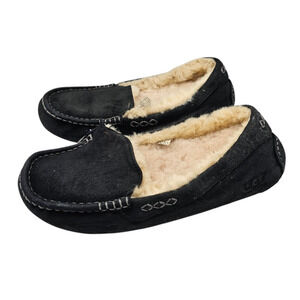 UGG Australia Ansley Zipper Crystal Brown Suede Moccasin Slippers Womens Size 8